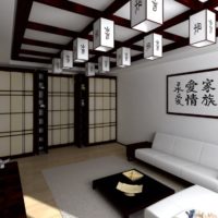 Motifs orientaux dans la conception de la chambre à coucher-salon