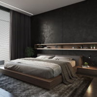 Teintes sombres à l'intérieur de la chambre des hommes