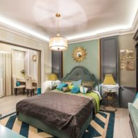 Chambre moderne avec décor lumineux