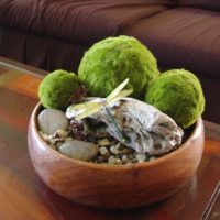 Boules de mousse dans une tasse décorative