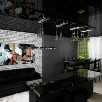 Salon de style industriel dans une maison de célibataire