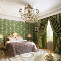 Couleur olive dans une chambre classique