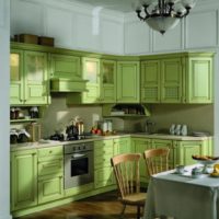 Couleur olive dans le design d'une cuisine moderne