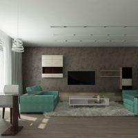 Canapés de couleur menthe dans un style de salon contemporain