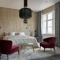 La lampe d'origine à l'intérieur de la chambre-salon