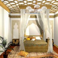 Style oriental à l'intérieur de la chambre.