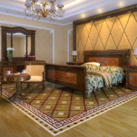 Meubles en bois à l'intérieur de la chambre