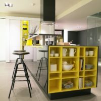 Couleur jaune dans la conception de la cuisine