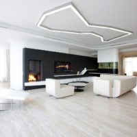 Salon minimaliste noir et blanc