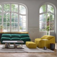 La combinaison de couleurs à l'intérieur d'un salon à la mode