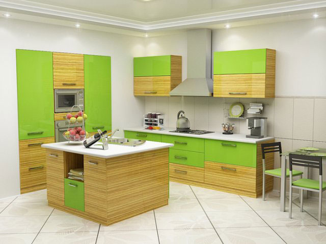 Couleur olive dans le design d'une cuisine moderne