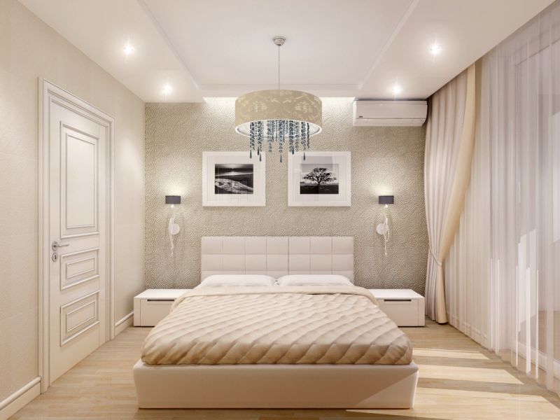 Iluminación confortable en el interior del dormitorio.