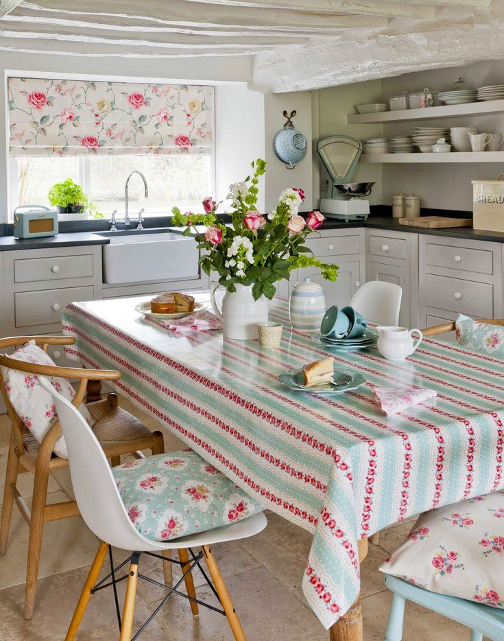 Textil de bricolaje para decorar una cocina moderna