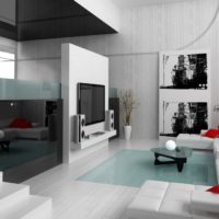 Couleur noire dans un salon de style minimaliste