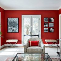 Pintura mural en rojo
