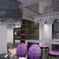 Lustres en cristal dans le salon de style moderne