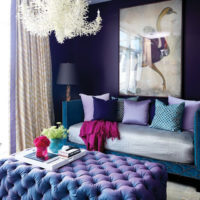 Couleur bleue dans la conception du salon