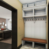 Hall d'entrée de style provençal avec porte manteau ouvert