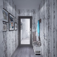 Papier peint à l'intérieur d'un couloir allongé avant de quitter la maison