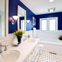 Couleur bleue à l'intérieur de la salle de bain