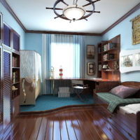 Intérieur sombre de style marin