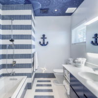 Mosaïque de salle de bain de style nautique