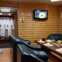 Meubles en cuir dans le salon