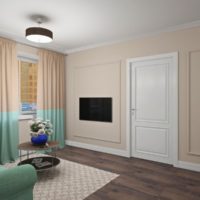 Murs beiges dans le salon d'un appartement en ville