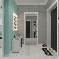 Couleur menthe dans le couloir d'une maison privée