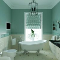 Intérieur de salle de bain de couleurs menthe
