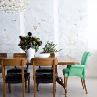La menthe comme accent dans le salon