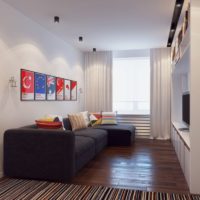 Parquet dans une chambre avec un canapé