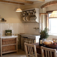 Intérieur de cuisine de style rustique