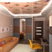 Projet de conception d'une petite pièce avec plafond tendu