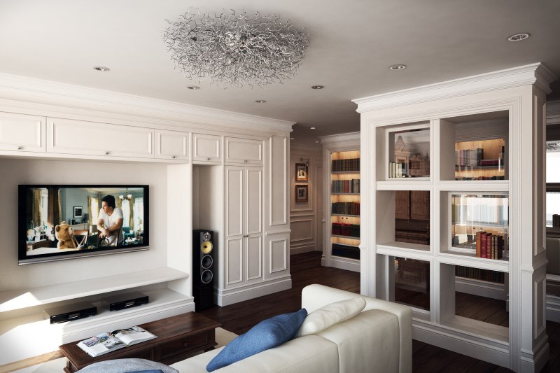 Intérieur d'un salon classique dans un design moderne