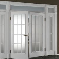 Doubles portes au salon d'une maison de campagne