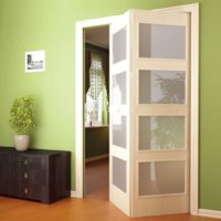 Porte pliante sur fond de mur végétalisé