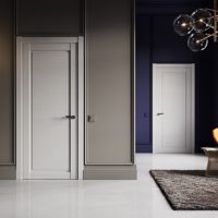 Murs gris avec moulures blanches