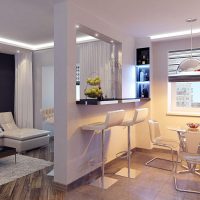 Comptoir de bar dans une partition blanche