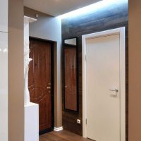 Petit hall d'entrée avec une porte blanche
