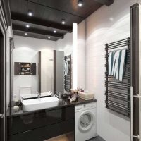 Plafond noir dans la salle de bain