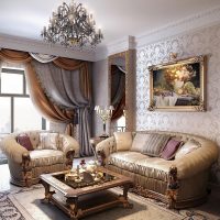 Rideaux anglais dans un intérieur classique