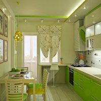 Plafond à deux niveaux dans une cuisine moderne