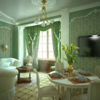 Salon d'une maison de campagne en vert