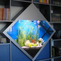 Acuario con forma de diamante incorporado