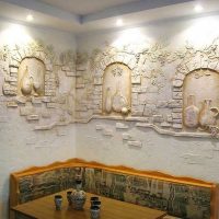 Décoration murale en plâtre texturé