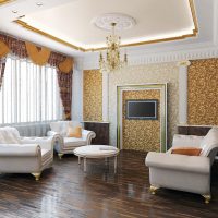 Plafond en relief dans le salon de style classique