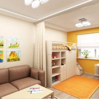 Tapis orange dans l'espace enfants de la salle commune
