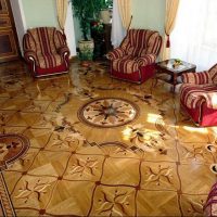 Parquet d'art dans la conception de la salle de séjour