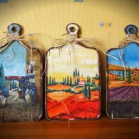 Planches à découper peintes décoratives